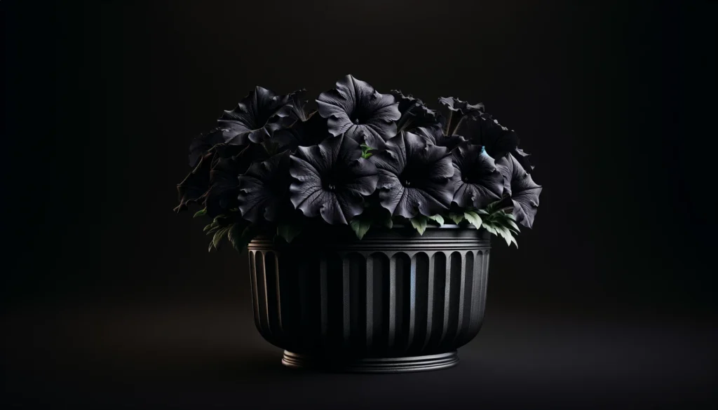 Black Petunias in Pots