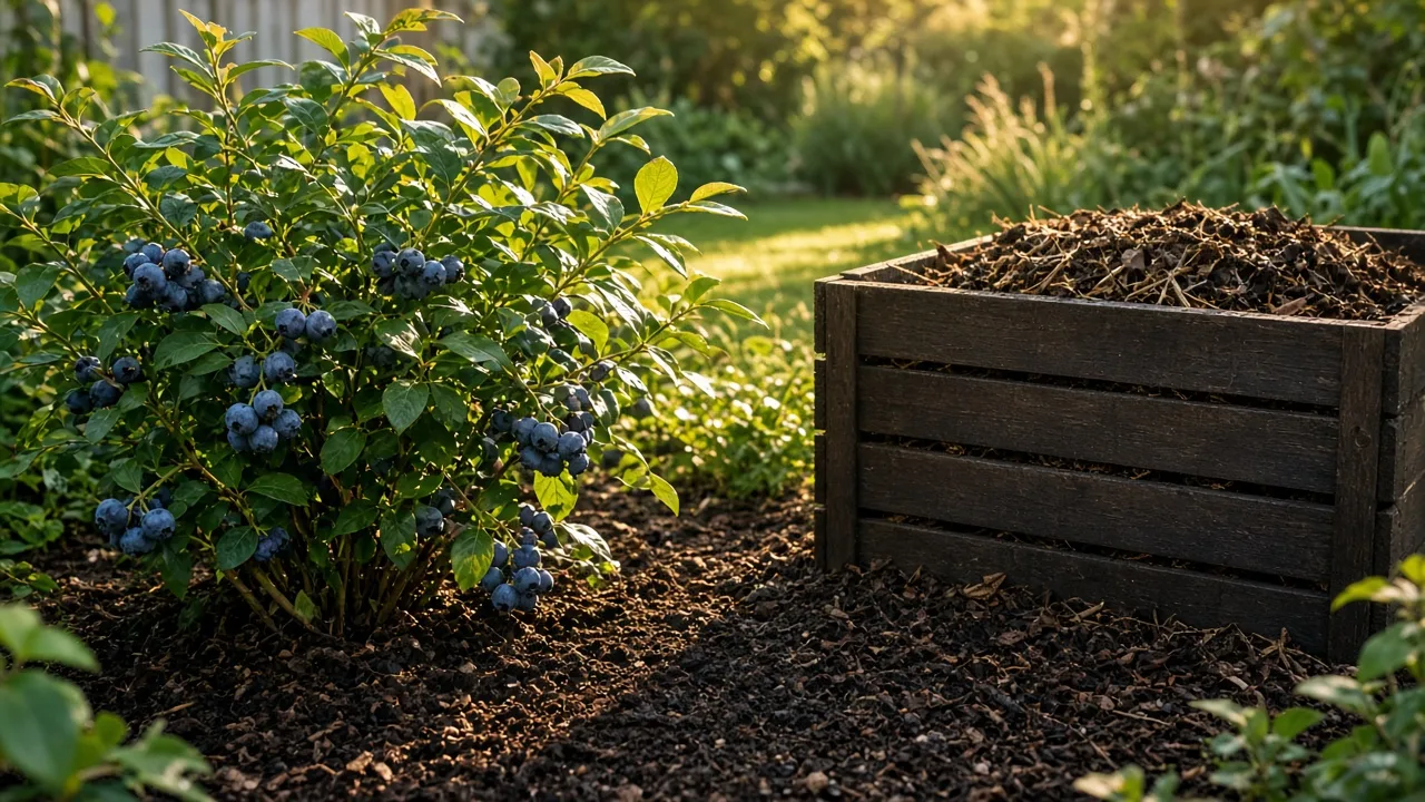 Used coffee grounds beside a garden bed ready to mix into compost or soil