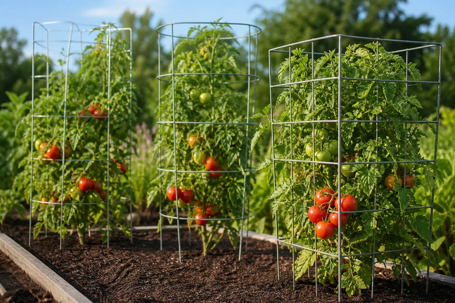 Hero illustrating 8 best tomato cages for determinate and indeterminate varieties