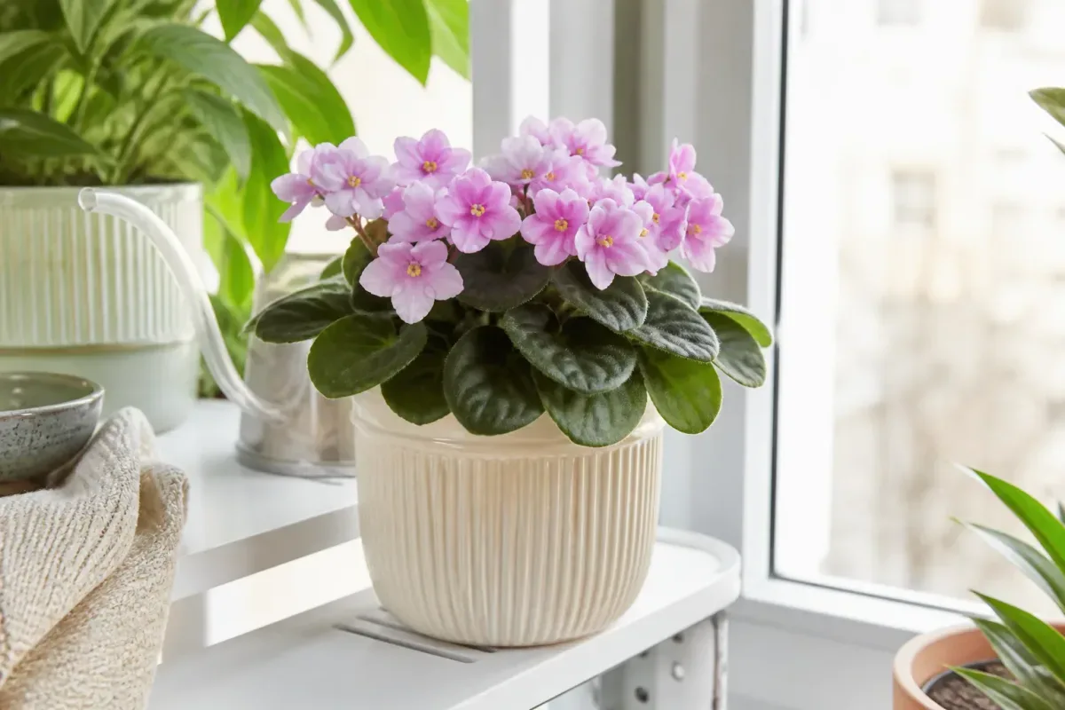 Holiday cactus and orchid buds held through a stable indoor bloom setup after preventing move shock