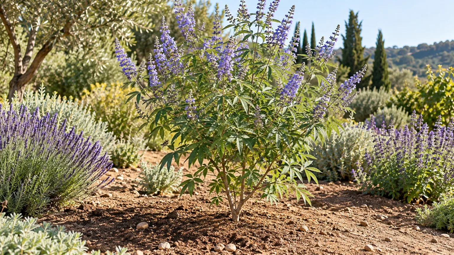 A young vitex in a sunny, freely draining border with room to spread