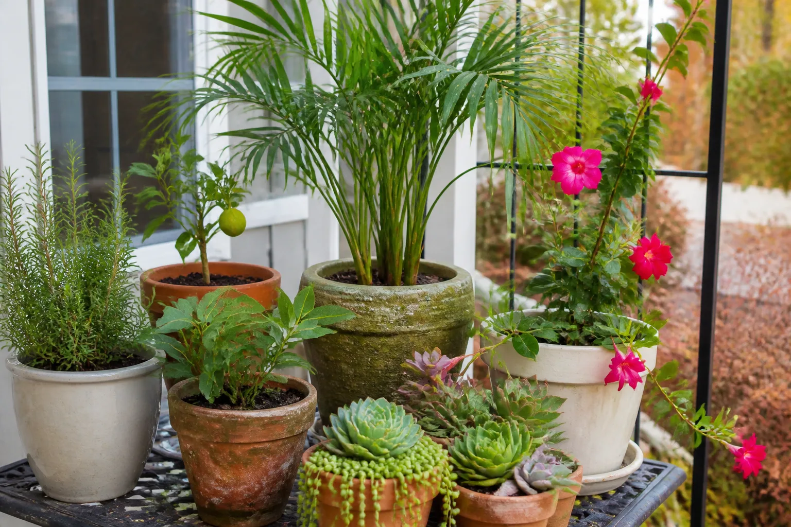 Tropical and tender potted plants that must move indoors before frost