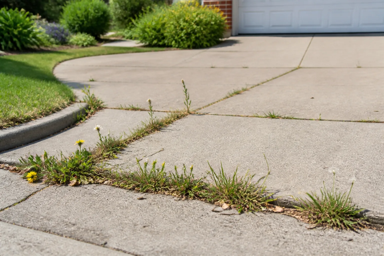 Hero illustrating how to kill weeds in sidewalks and driveways