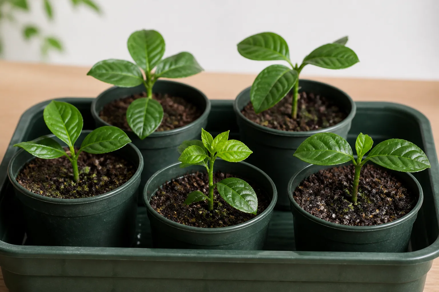 Crossandra stem cuttings rooting in moist seed-starting mix under bright indirect light