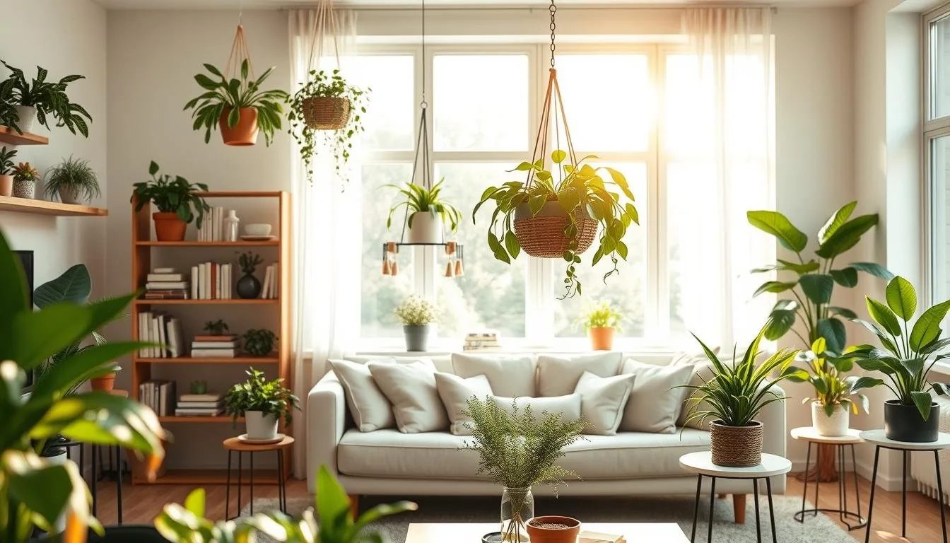 Air plants displayed in bright filtered light