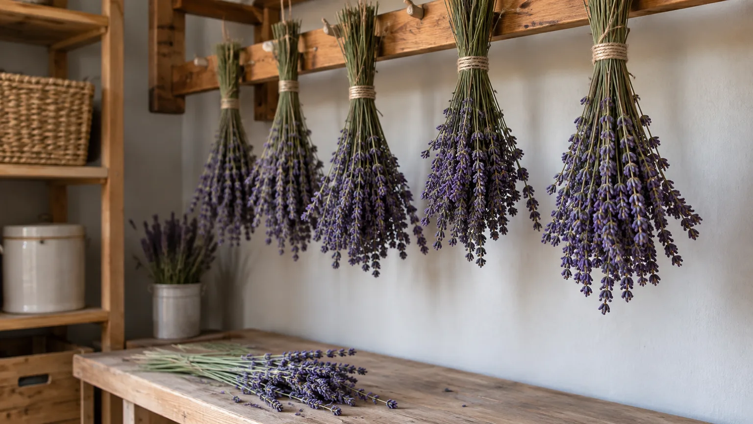 Prepare lavender before drying