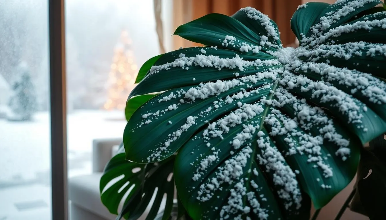 Monstera deliciosa fenestration progression from solid juvenile heart-shaped leaves to mature splits and interior holes on a moss pole