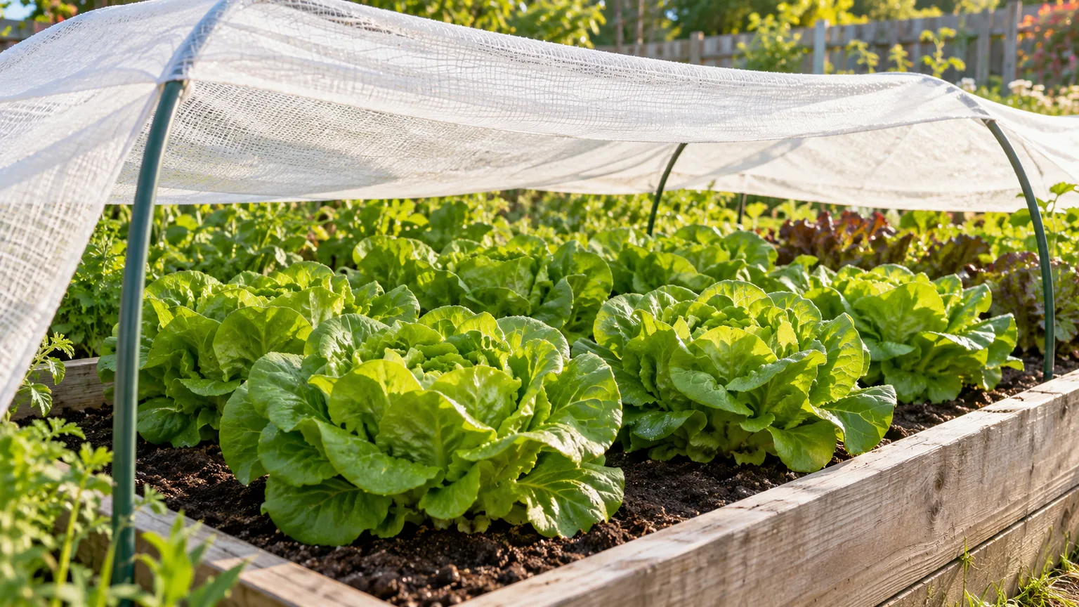 Young butterhead lettuce seedlings grow in an outdoor bed with room between plants.