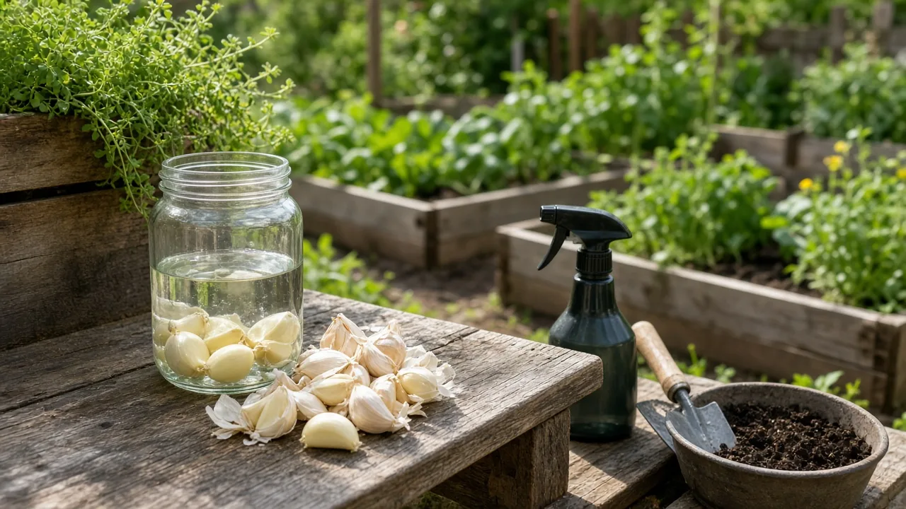 Allium rows growing beside leafy vegetables in a raised garden bed
