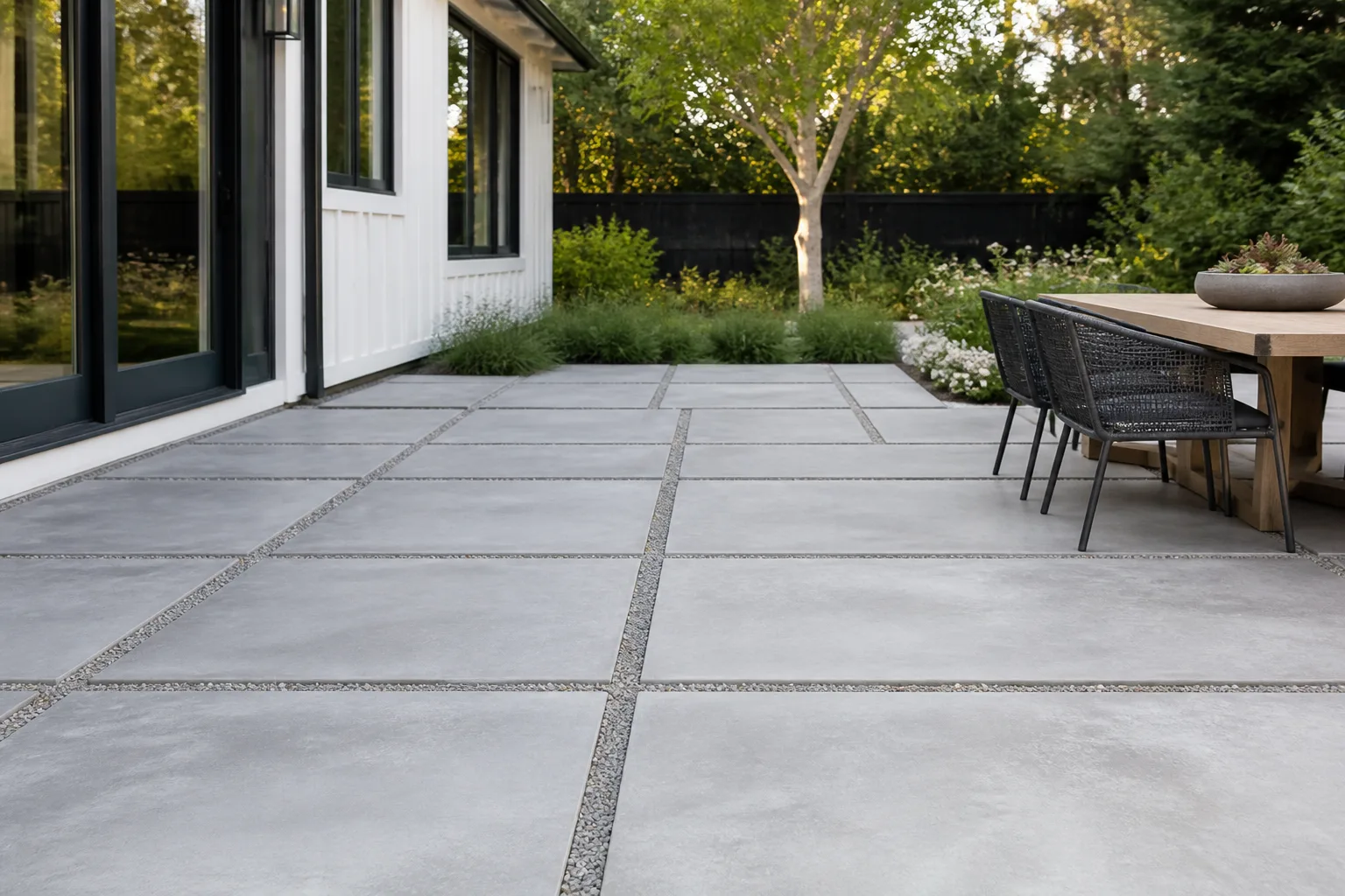 1 Lay A Concrete Patio With Gravel Gaps for 1. lay a concrete patio with gravel gaps