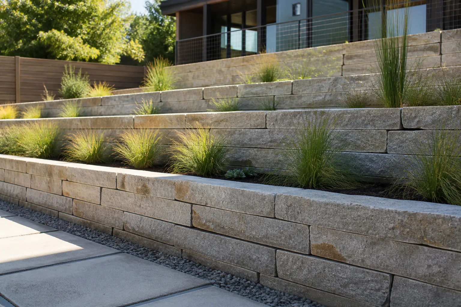 4 Stack Stone Retaining Walls On Grade Changes for 4. stack stone retaining walls on grade changes