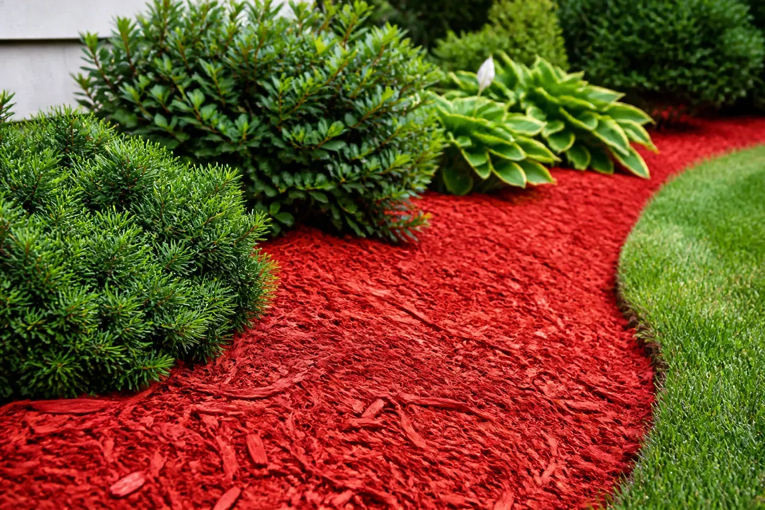 3 Bright Red Dyed Mulch for 3. bright red dyed mulch