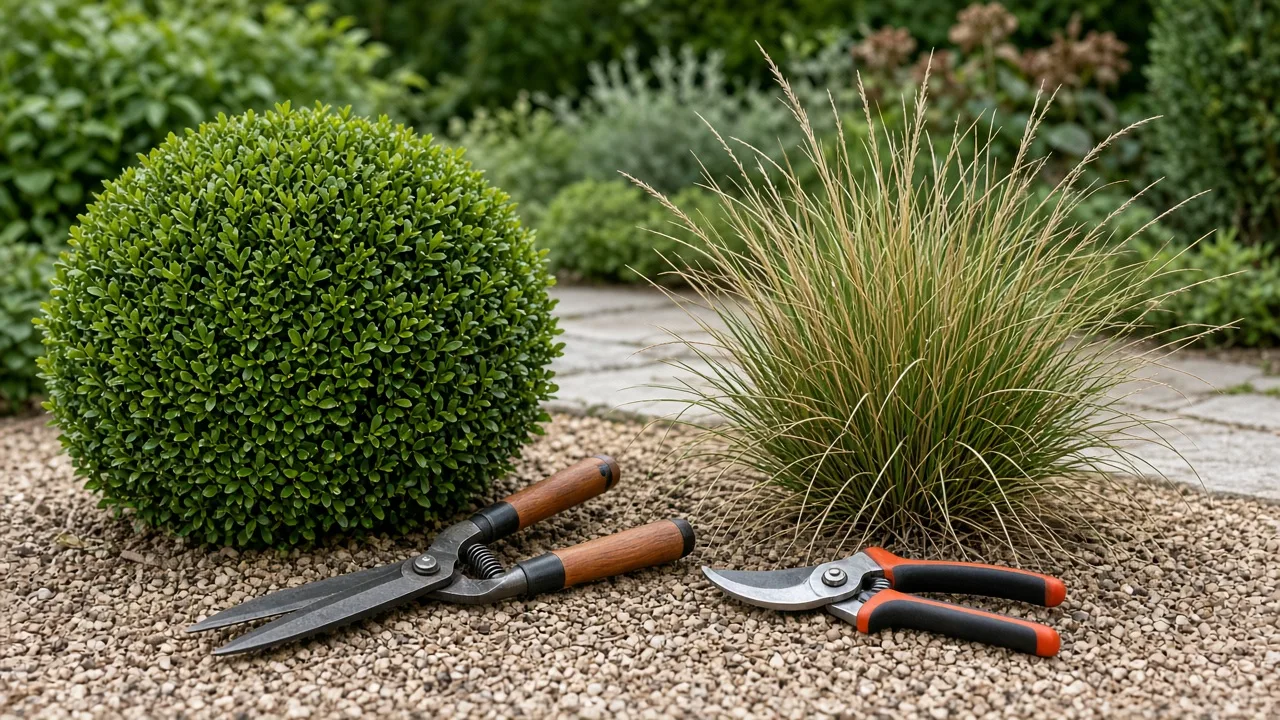 Selective pruning of a healthy indoor plant with clean shears