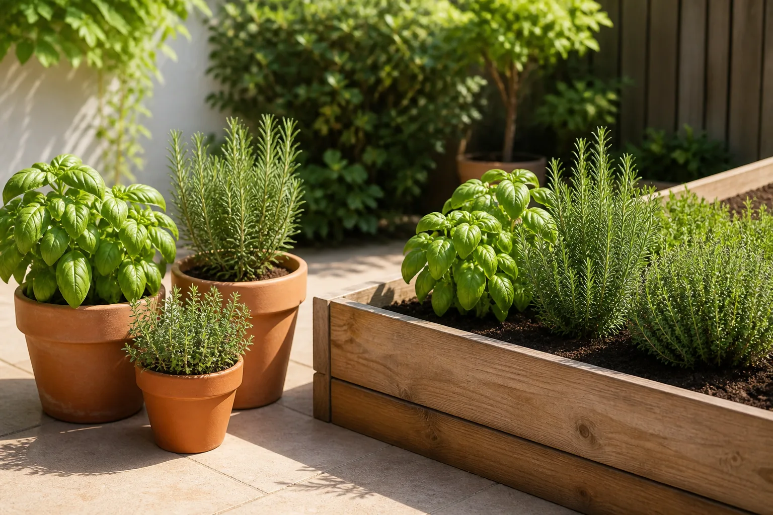 Hero illustrating grow herbs in pots or in the ground