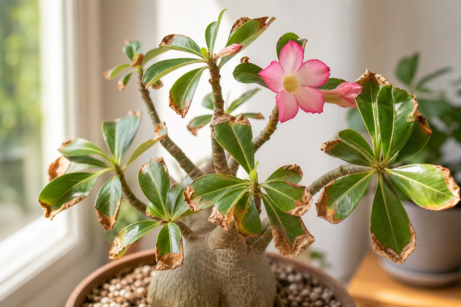 Adenium showing low humidity