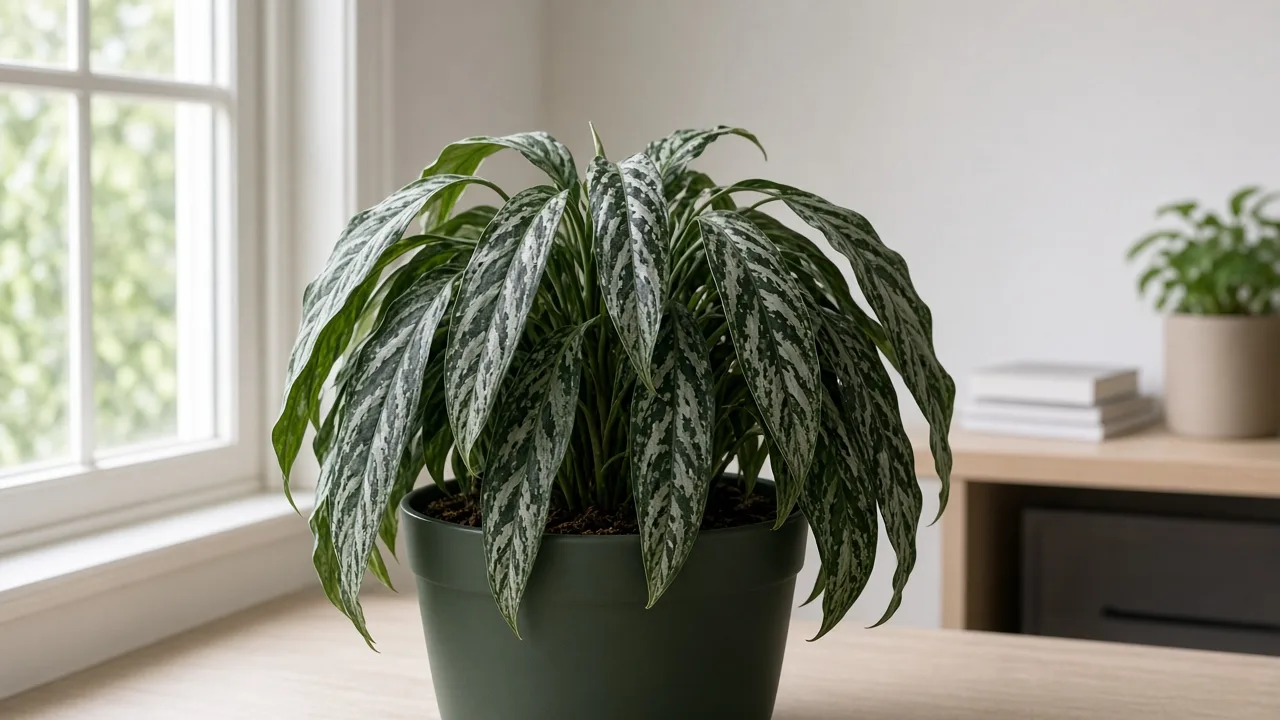 Wilting on Aglaonema Cutlass - compact ribbon-leaf clump collapsed with limp narrow foliage