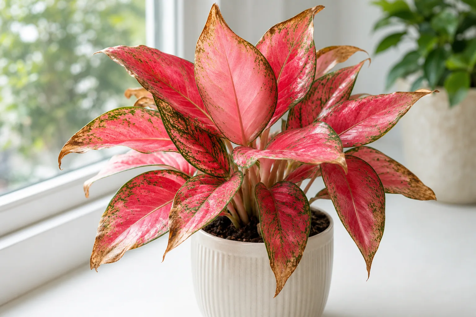 Low Humidity on Aglaonema Red Valentine - visible symptom on the plant