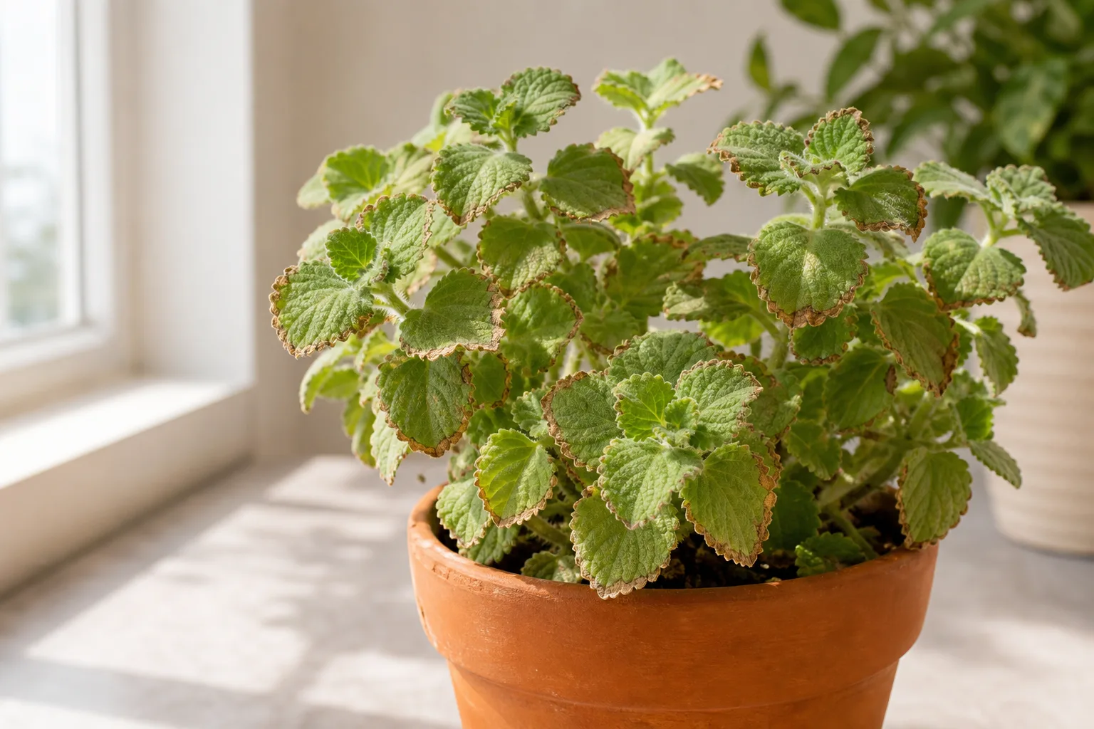 Low Humidity on Ajwain Plant - visible symptom on the plant