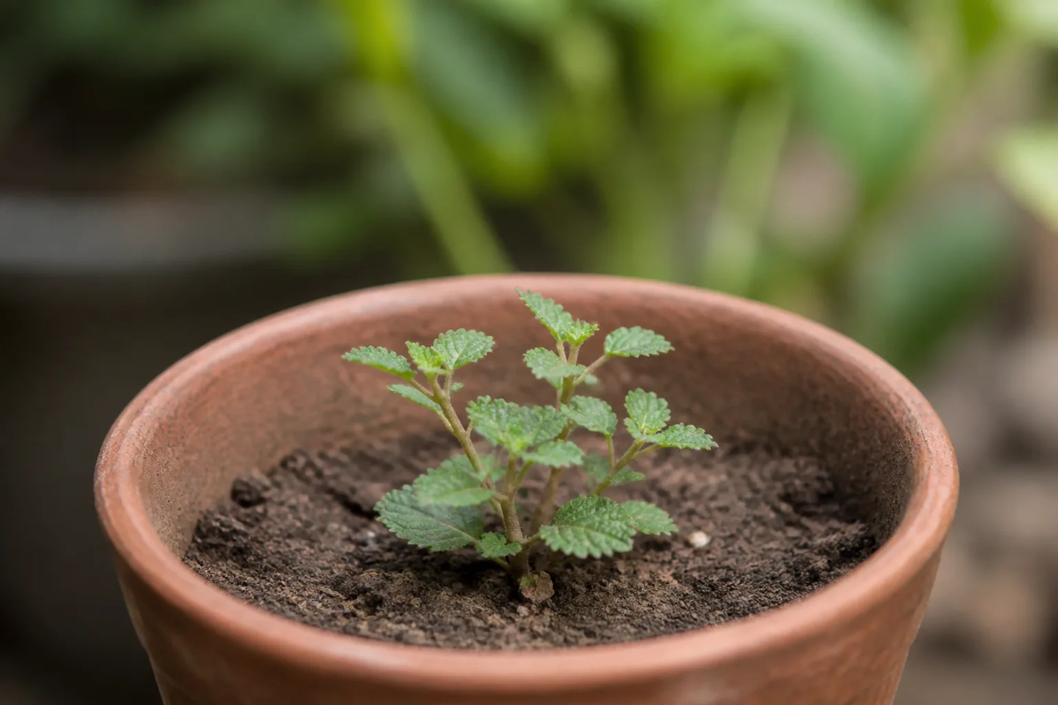 Slow Growth on Ajwain Plant - visible symptom on the plant