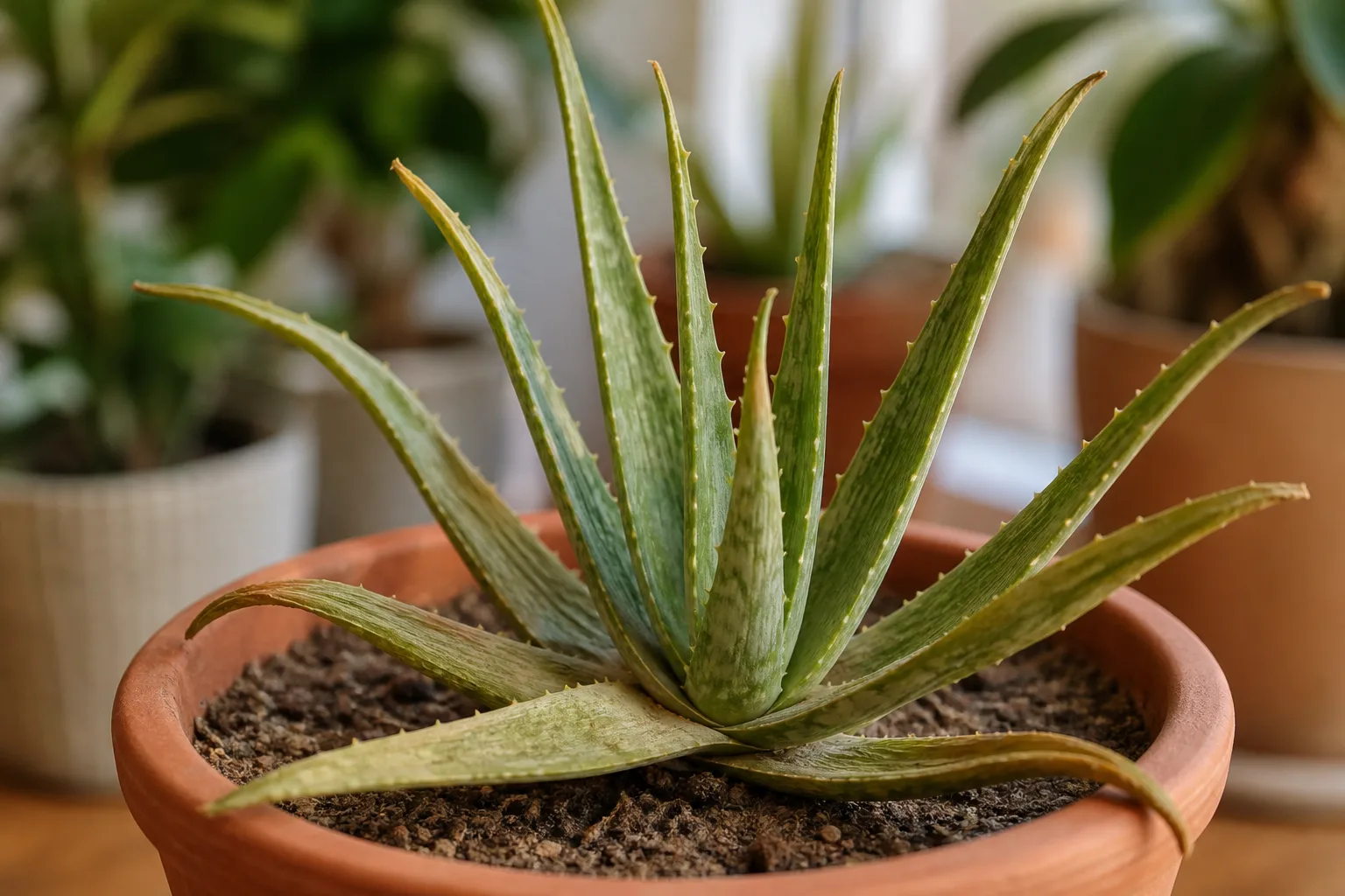 Underwatering on Aloe Vera - visible symptom on the plant