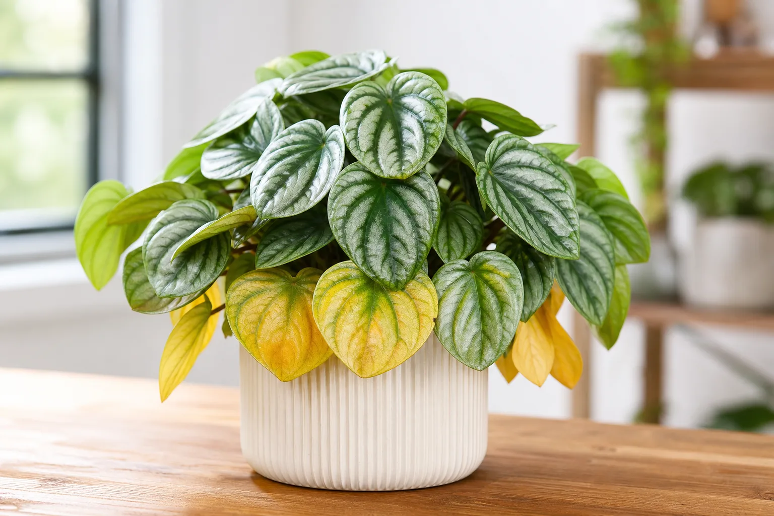 Yellow Leaves on Aluminum Plant - visible symptom on the plant