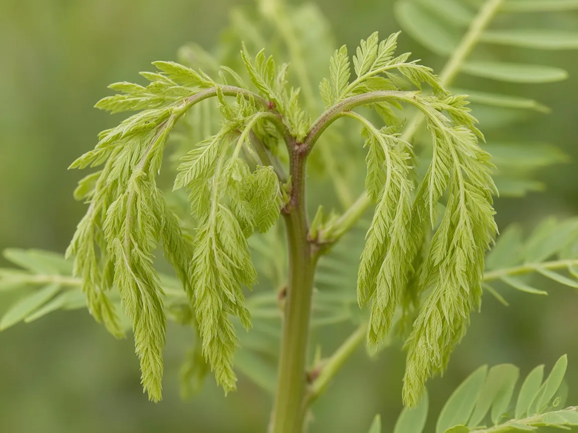 Close-up of drooping leaves on Amla - diagnostic detail