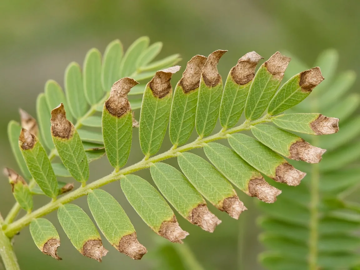Close-up of low humidity on amla - diagnostic detail