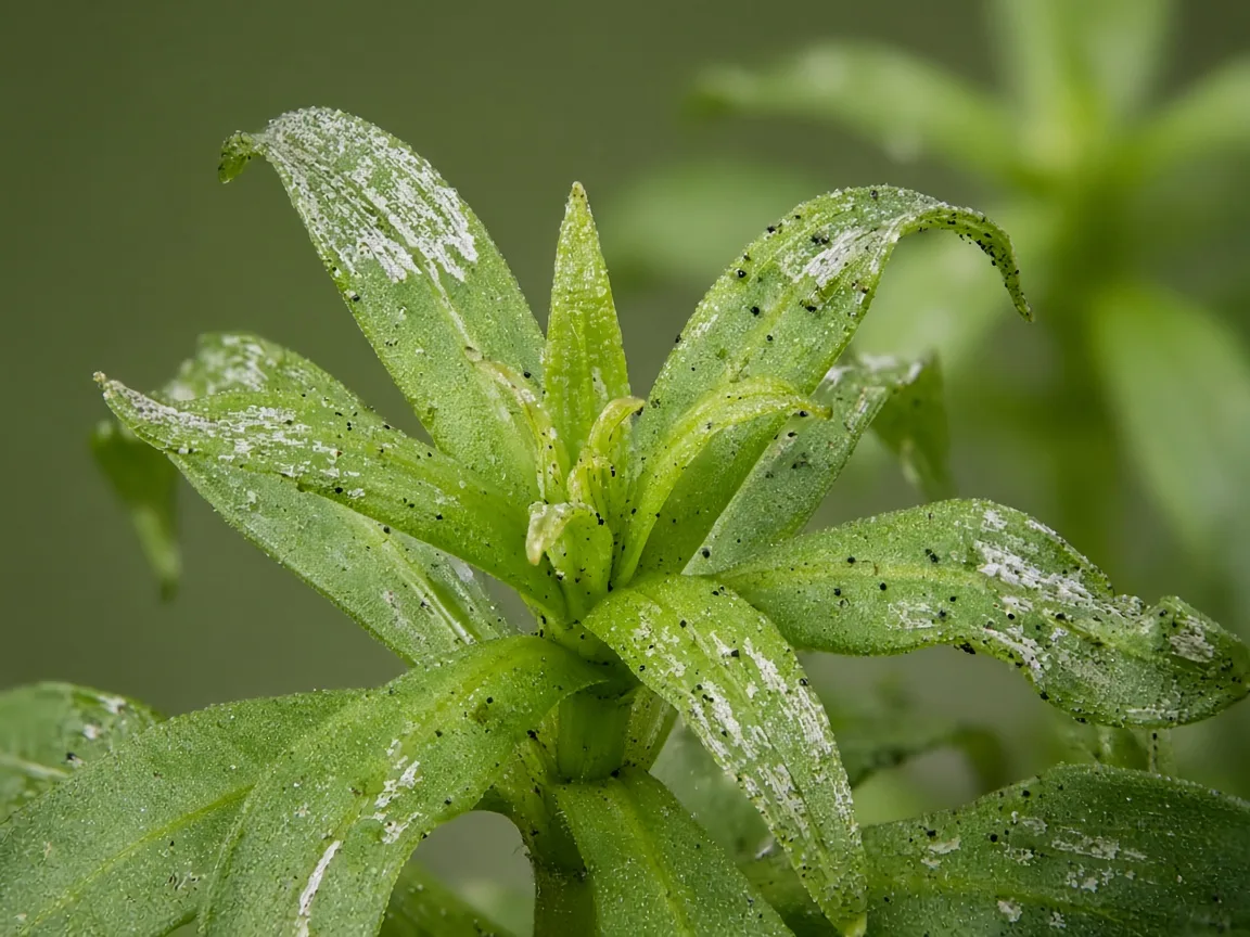 Close-up of Thrips on Anacharis / Elodea - diagnostic detail