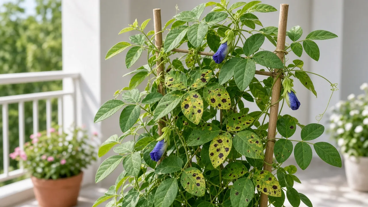 Black Spots on Aparajita - visible symptom on the plant