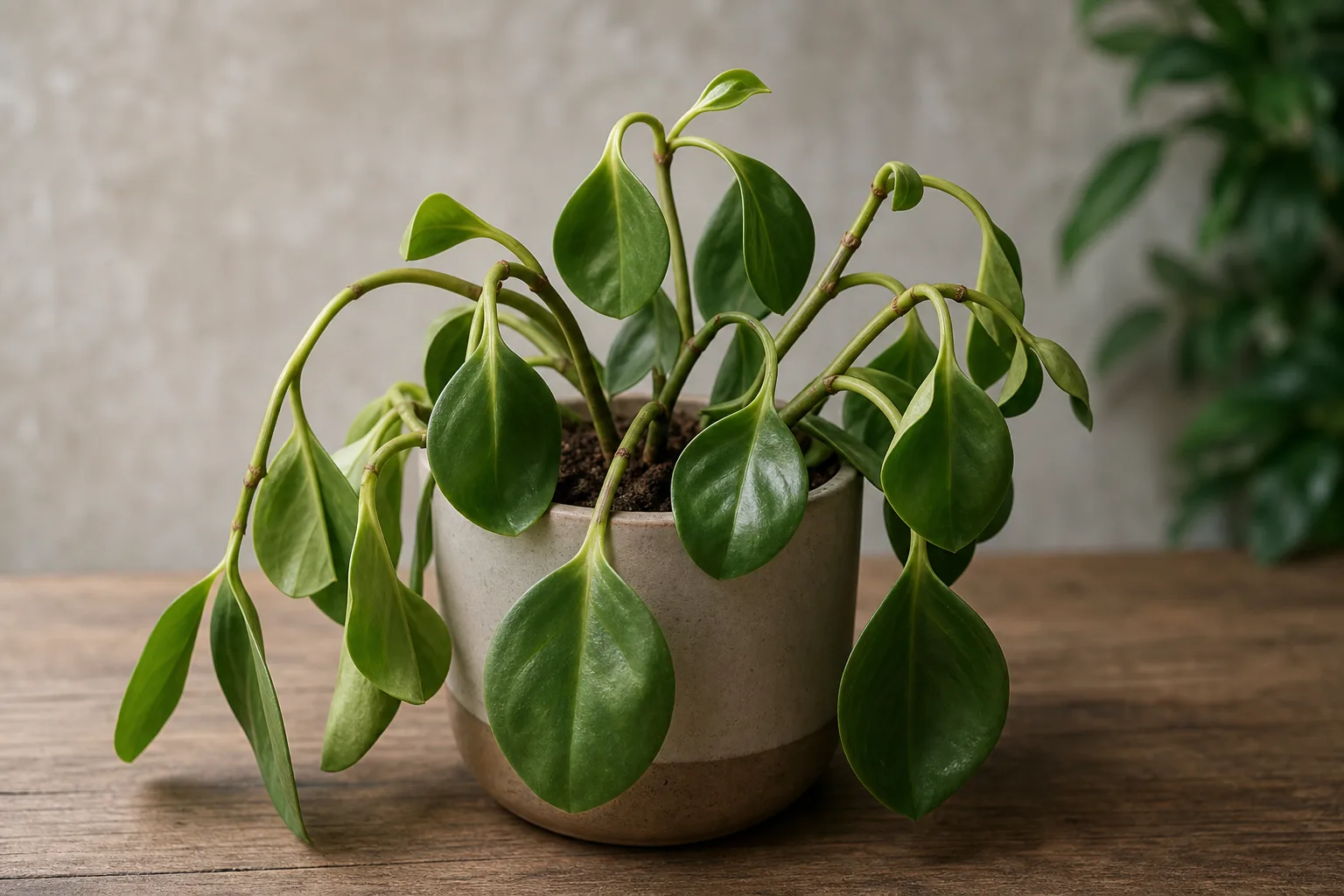 Wilting on Baby Rubber Plant - visible symptom on the plant