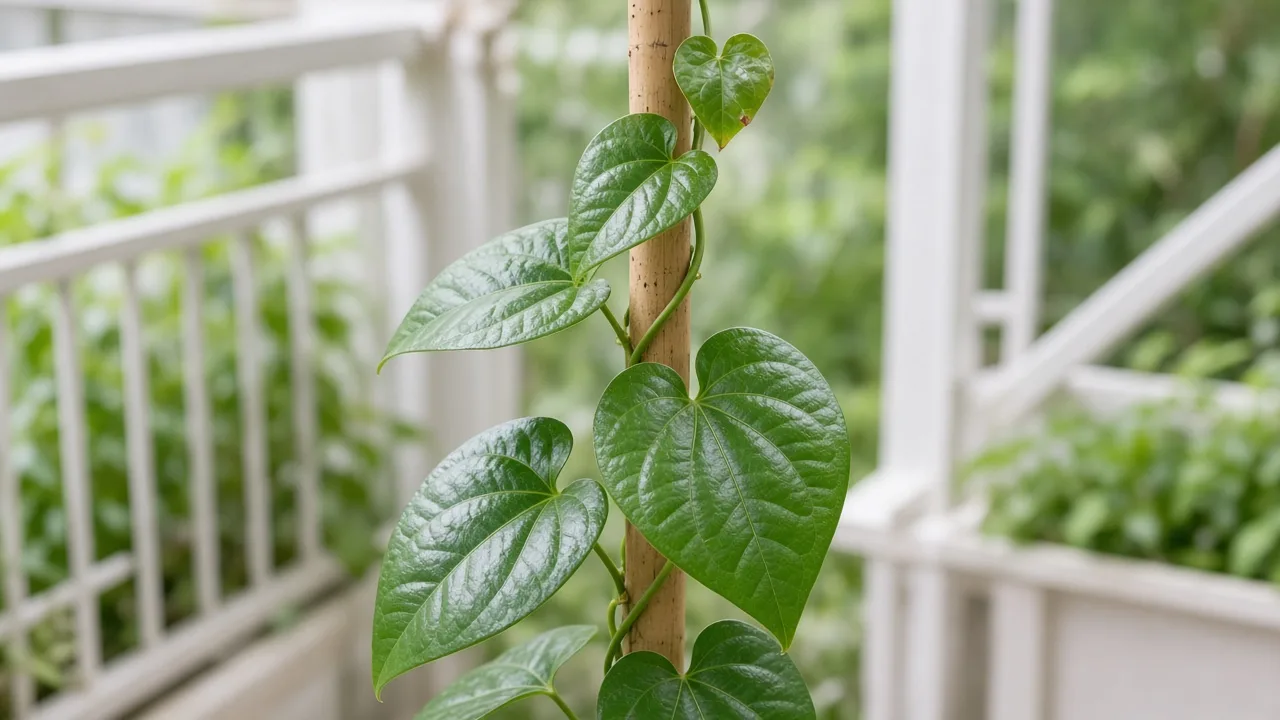 Calcium Deficiency on Betel Leaf - distorted new heart-shaped leaf at vine tip