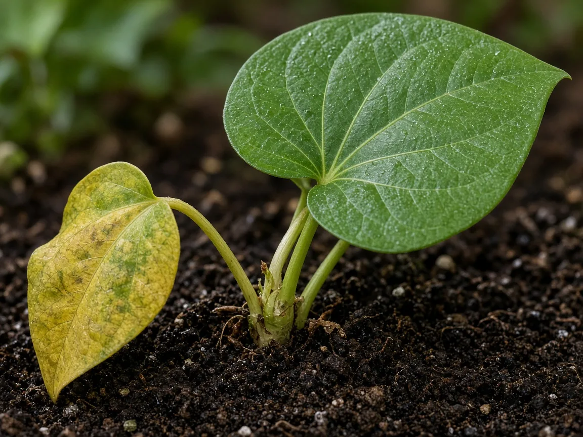 Close-up of overwatering on Betel Leaf - diagnostic detail