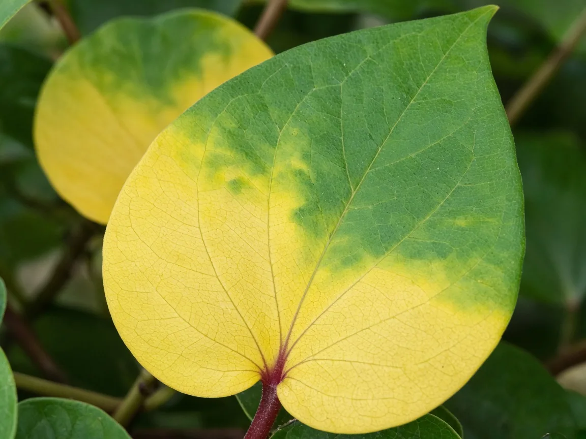 Close-up of yellow leaves on Betel Leaf — diagnostic detail
