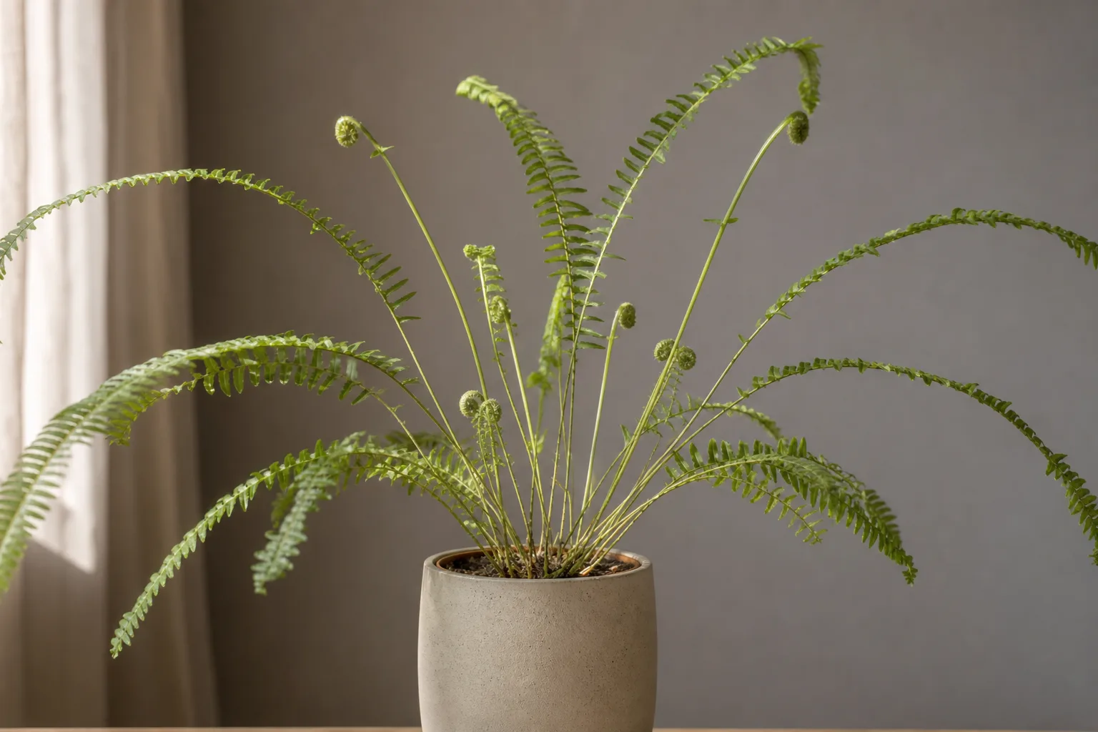 Leggy Growth on Boston Fern - visible symptom on the plant