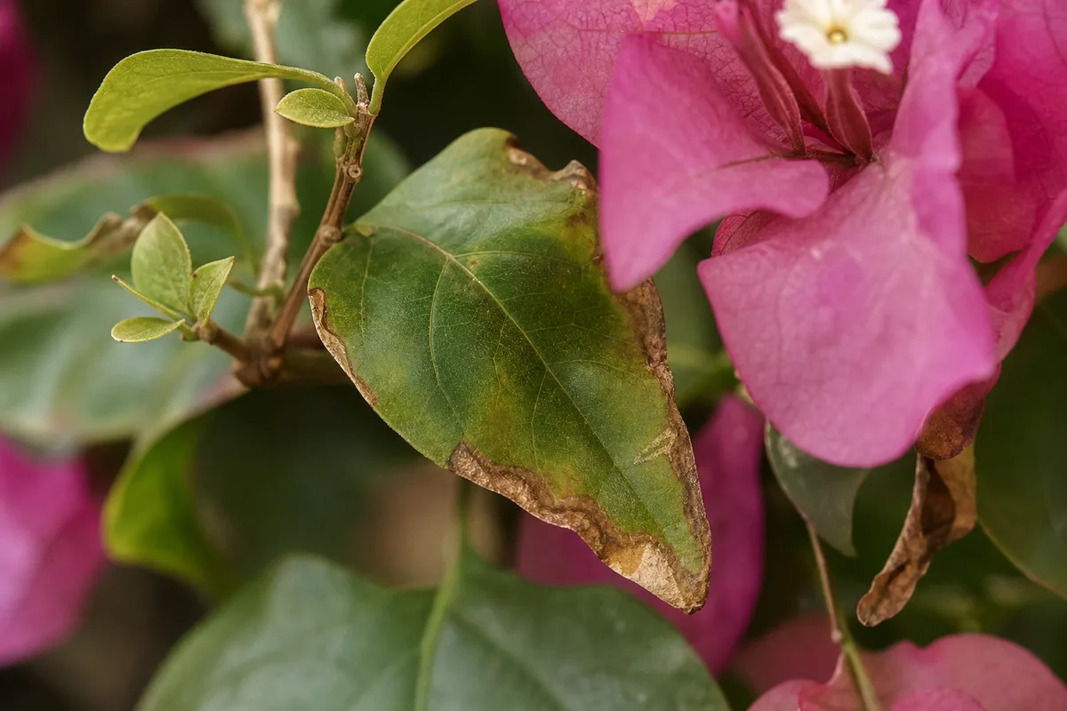 Close-up of Low Humidity on Bougainvillea - diagnostic detail
