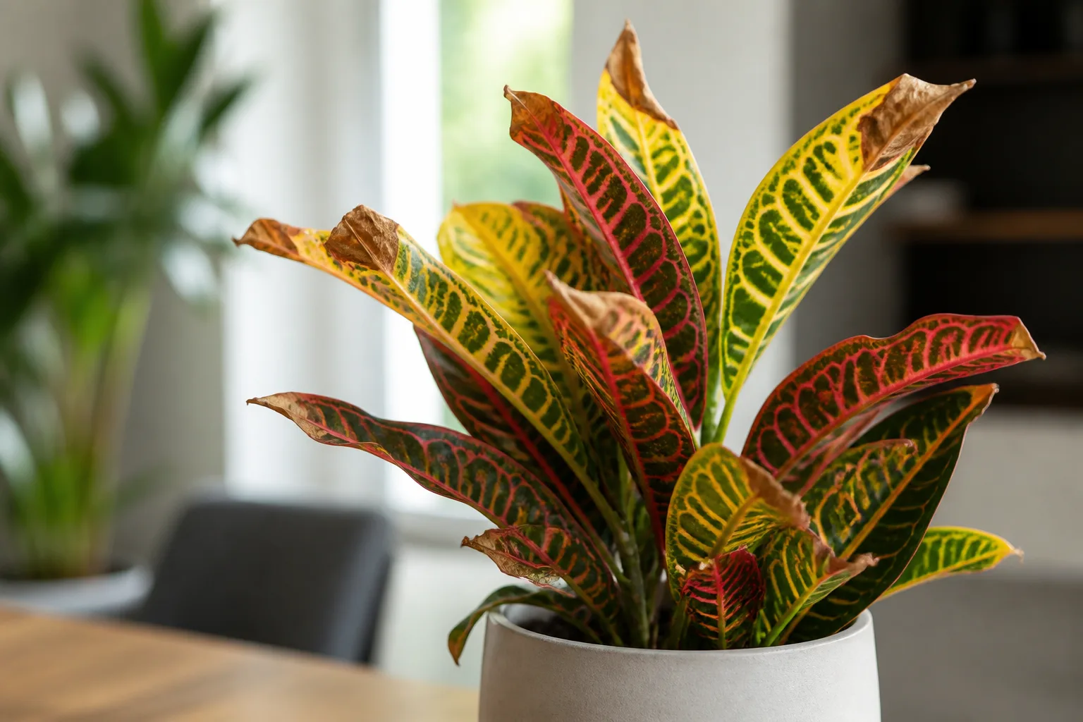 Brown Tips on Croton - visible symptom on the plant
