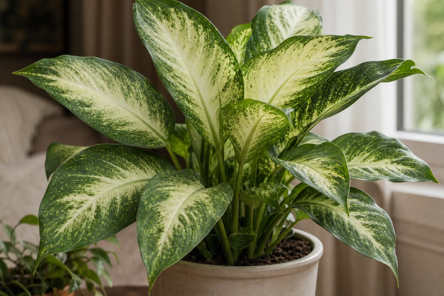 Spider Mites on Dieffenbachia Camille - visible symptom on the plant