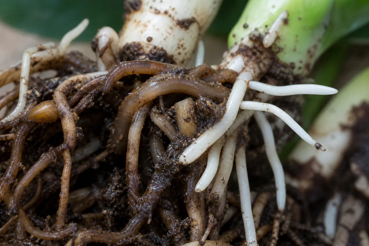 Close-up of Root Rot on Dieffenbachia Tropic Snow - diagnostic detail