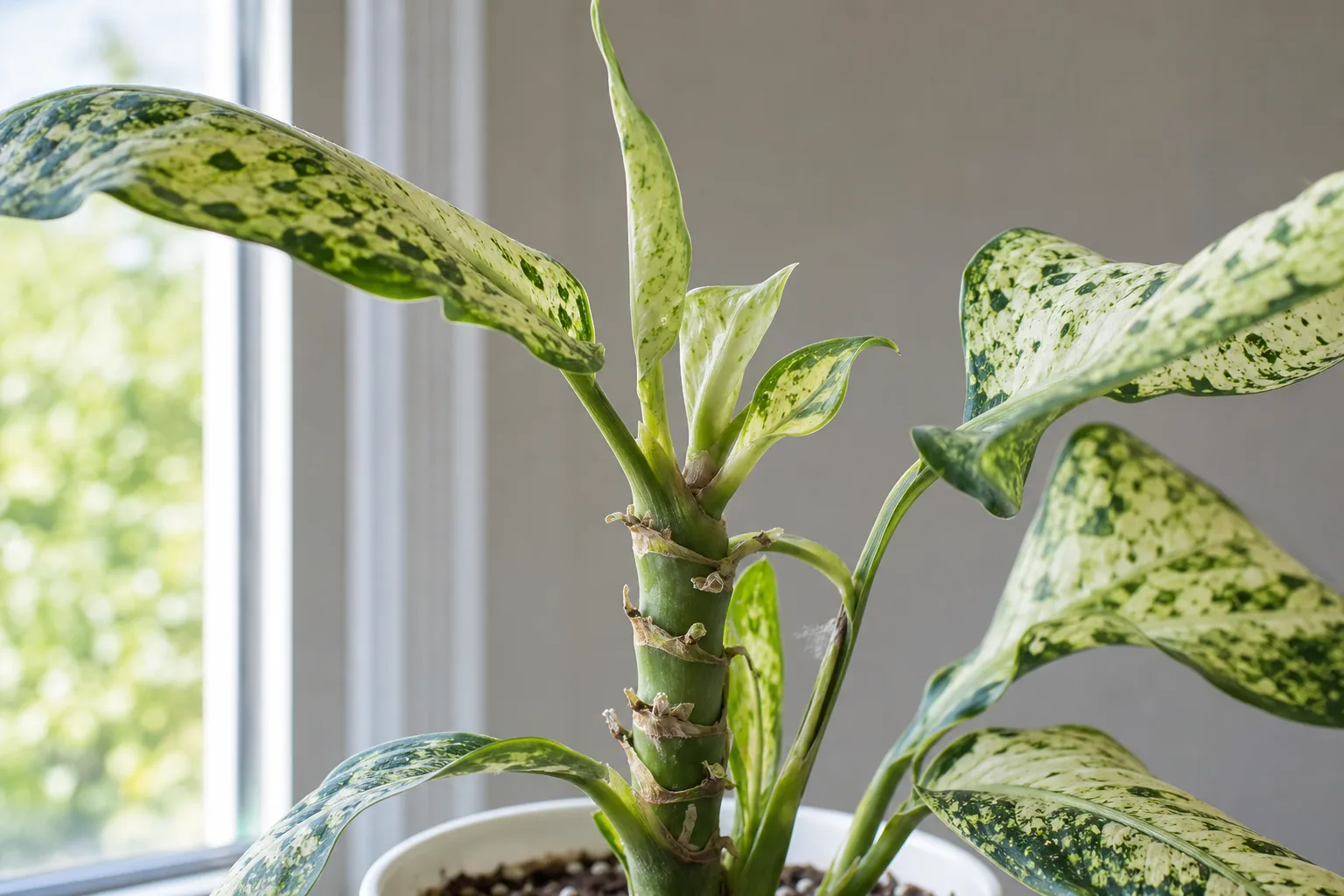 Slow Growth on Dieffenbachia Tropic Snow - visible symptom on the plant