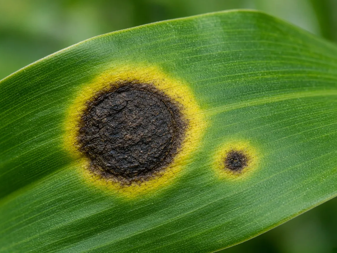 Close-up of black spots on Dracaena - diagnostic detail
