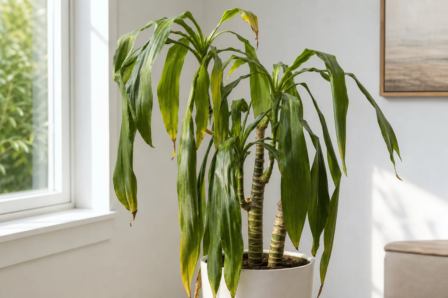 Wilting on Dracaena - visible symptom on the plant
