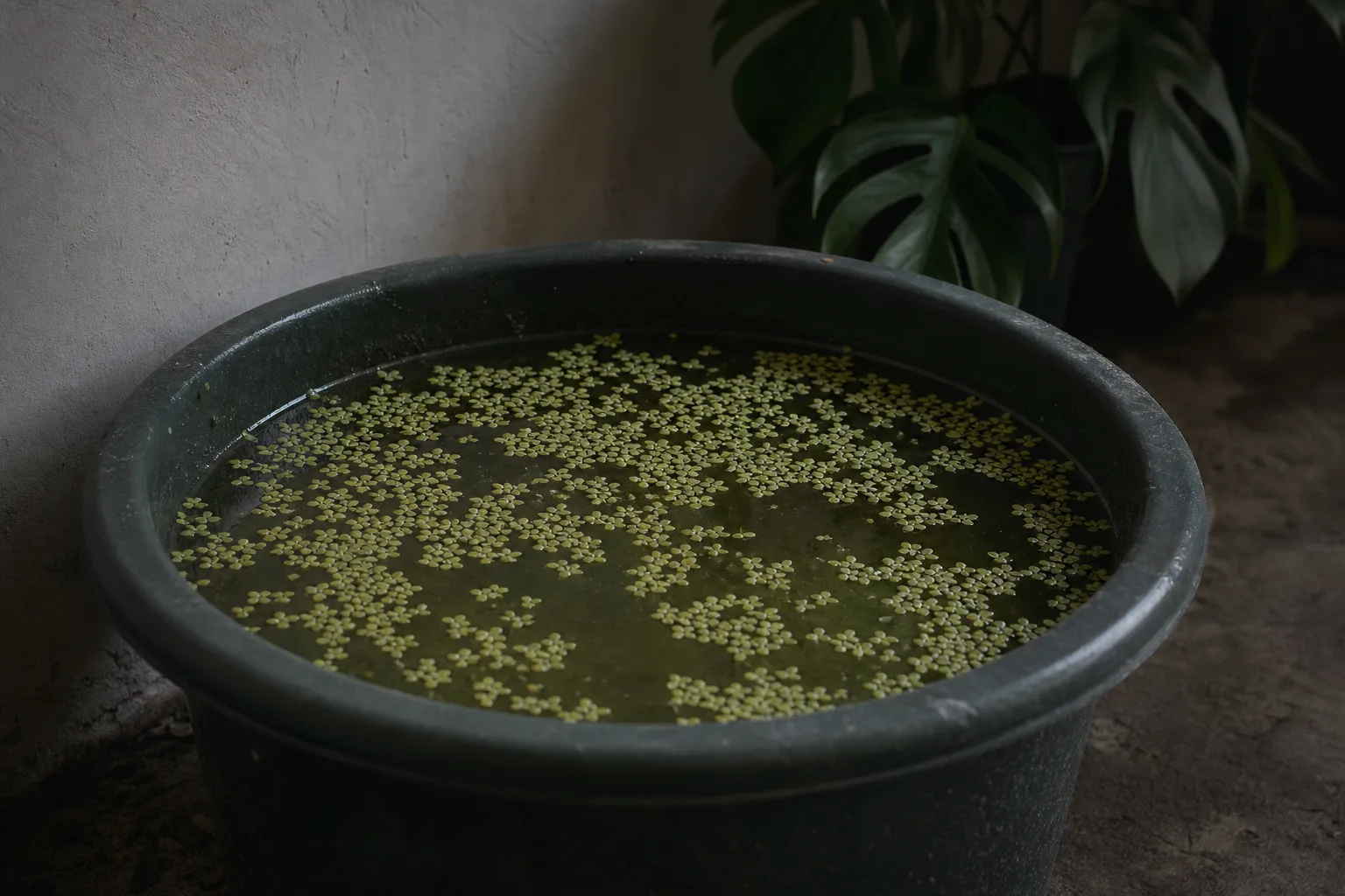 Not Enough Light on Duckweed - visible symptom on the plant