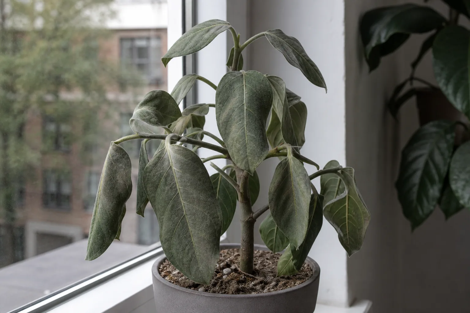 Underwatering on Ficus Audrey - visible symptom on the plant