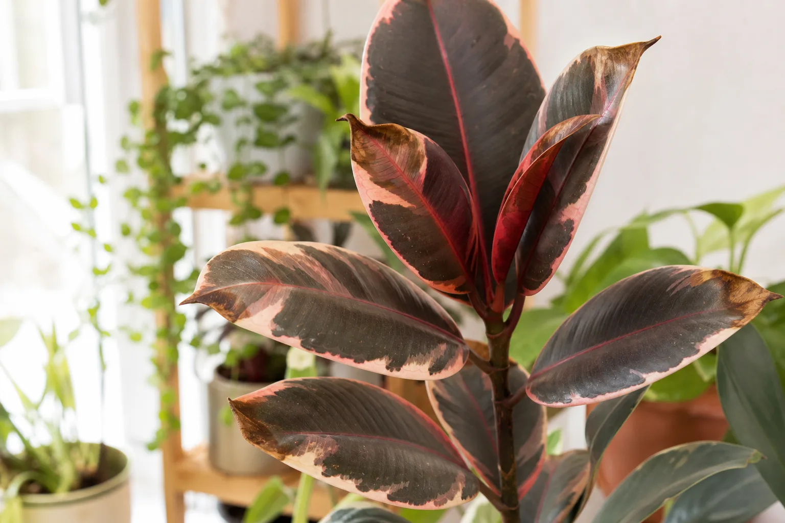 Brown Tips on Ficus Elastica Ruby - visible symptom on the plant