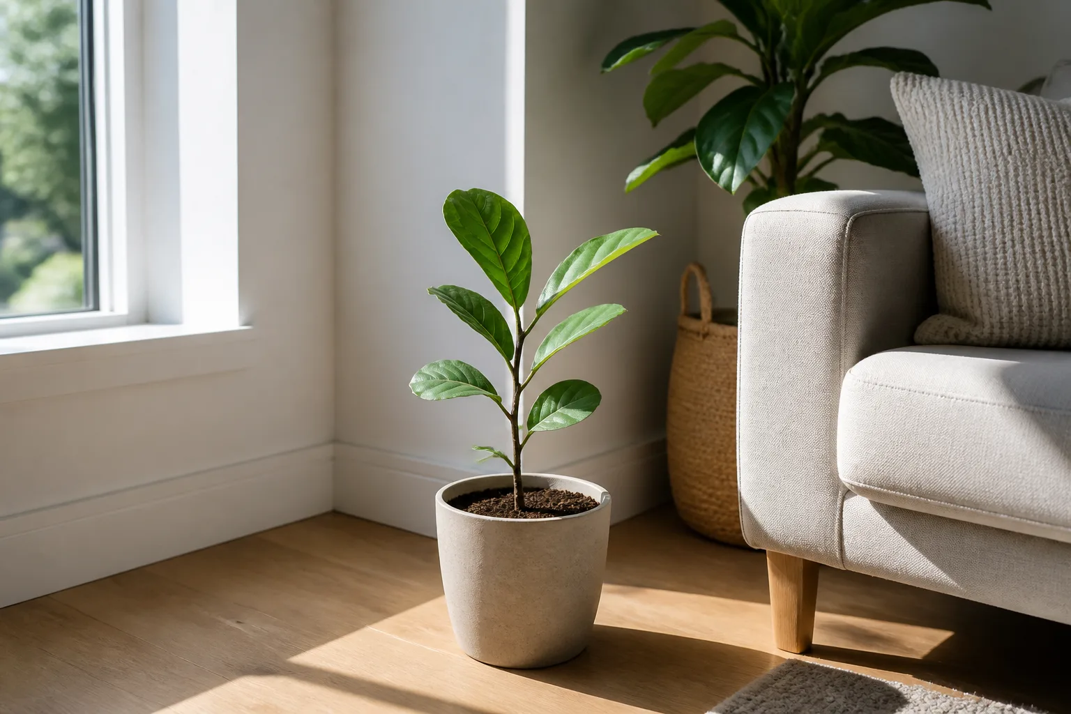 Slow Growth on Fiddle Leaf Fig - visible symptom on the plant