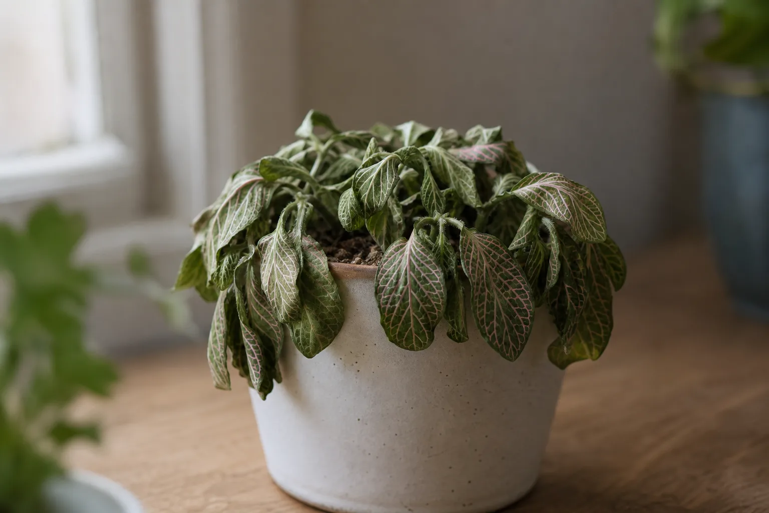 Wilting on Fittonia - visible symptom on the plant