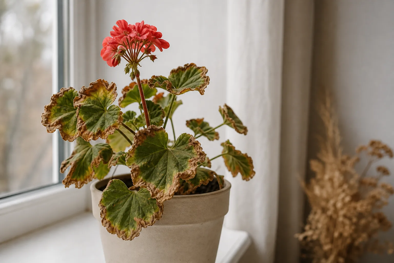 Low Humidity on Geranium - visible symptom on the plant