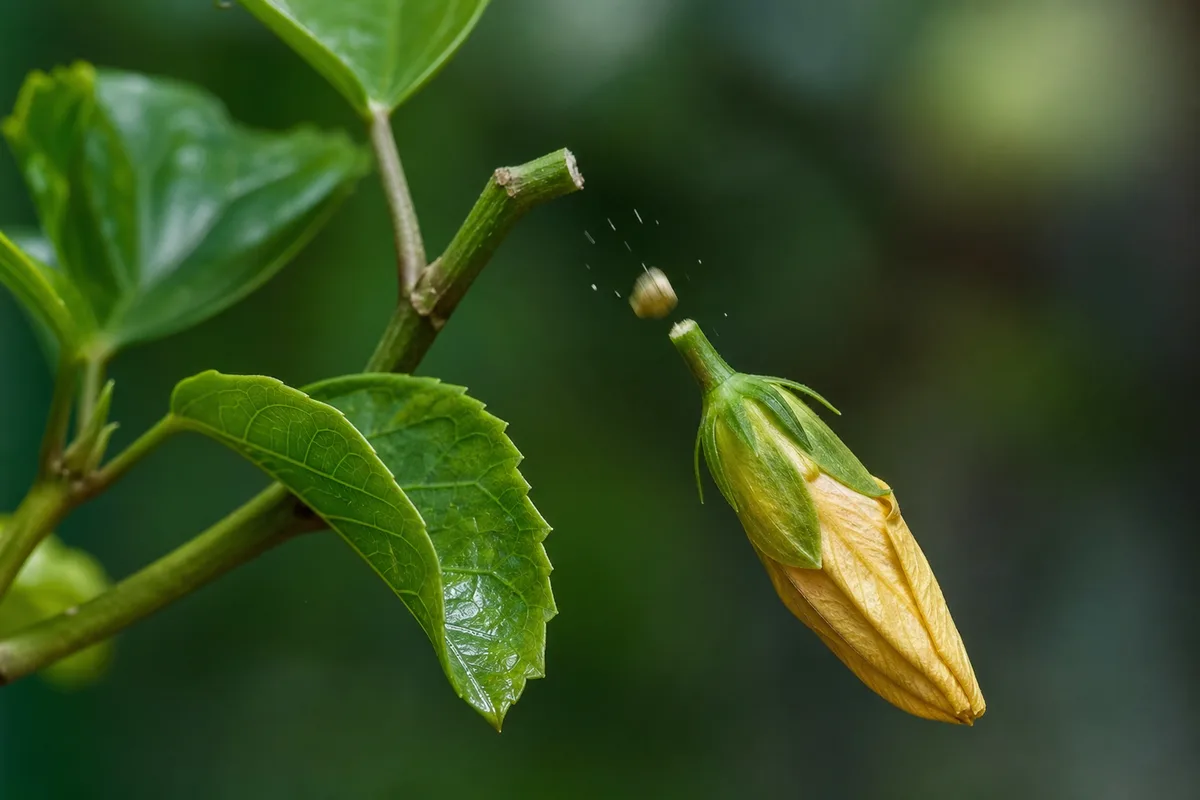 Close-up of Bud Drop on Hibiscus - diagnostic detail
