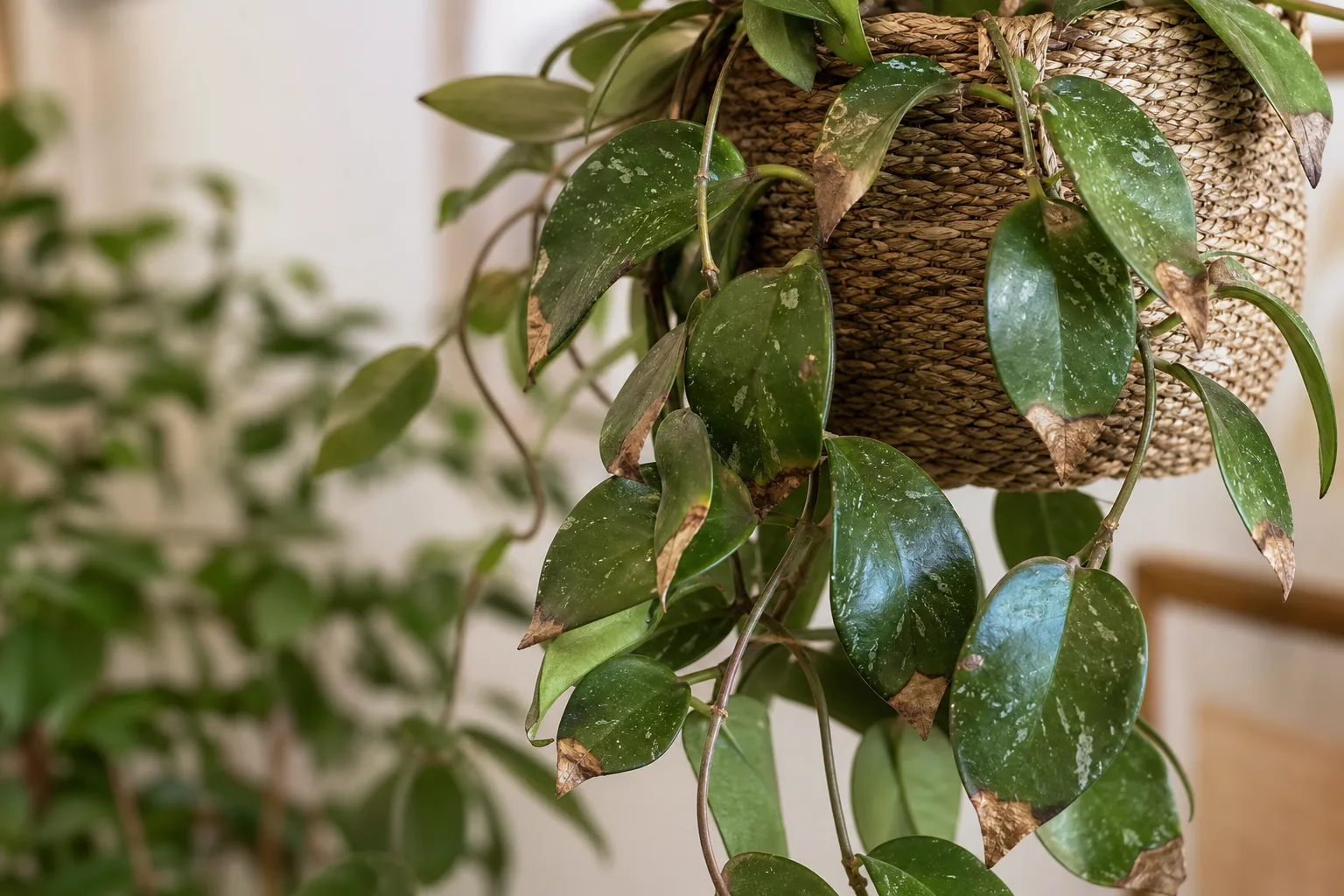 Low Humidity on Hoya - visible symptom on the plant