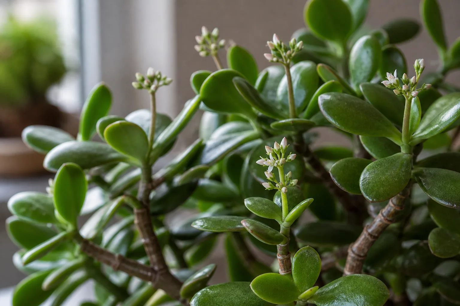 Small Flowers on Jade Plant - visible symptom on the plant
